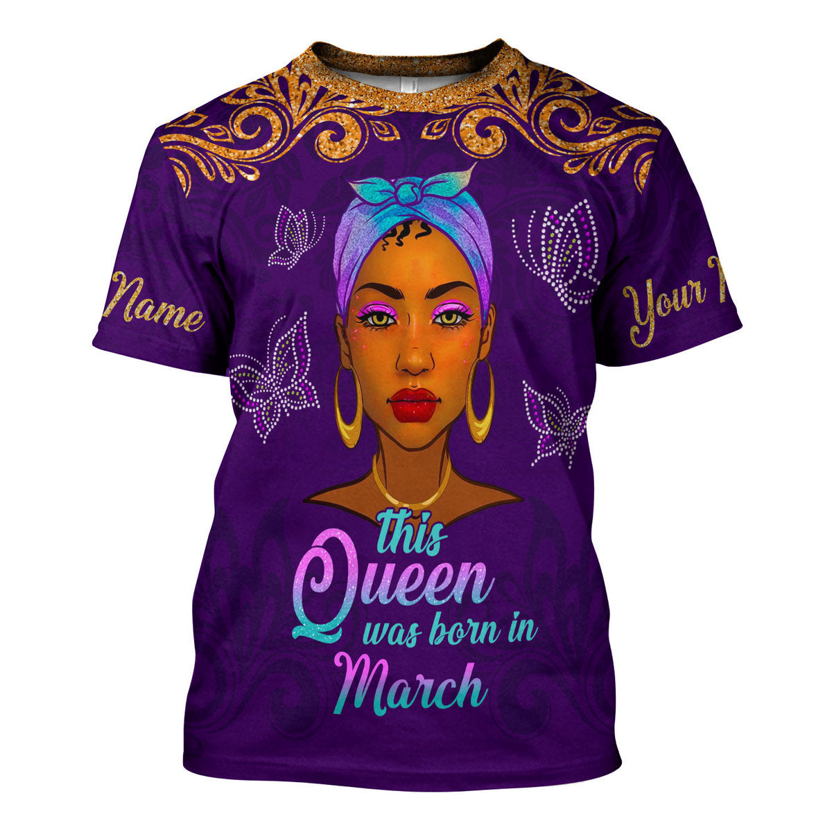 CustomsPig Personalized T-Shirt March Queen All Over Printed