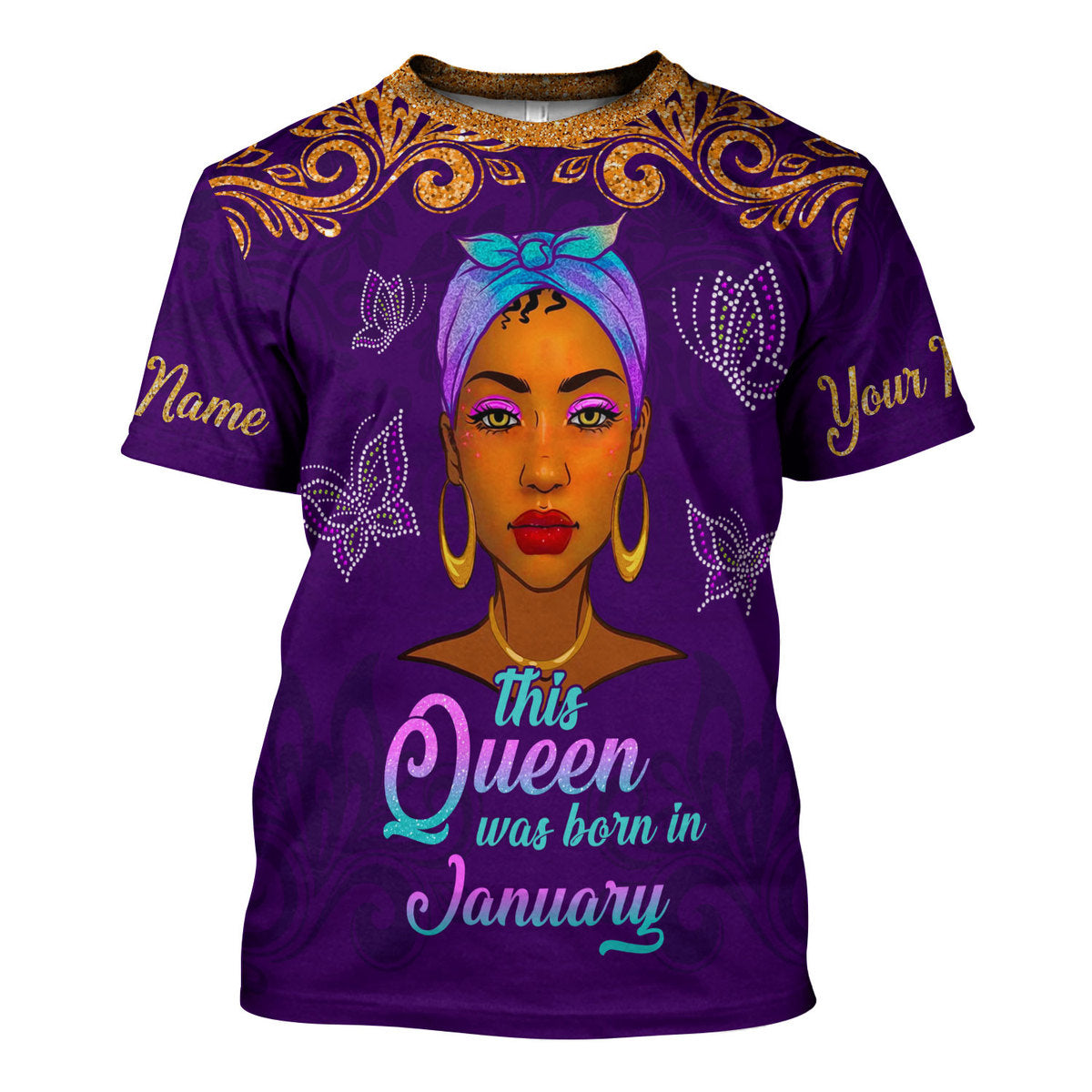 CustomsPig Personalized Tops January Queen All Over Printed