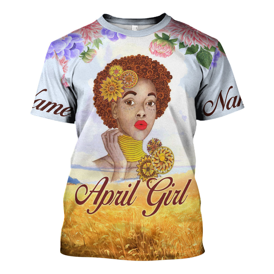 CustomsPig Personalized T-Shirt April Girl All Over Printed