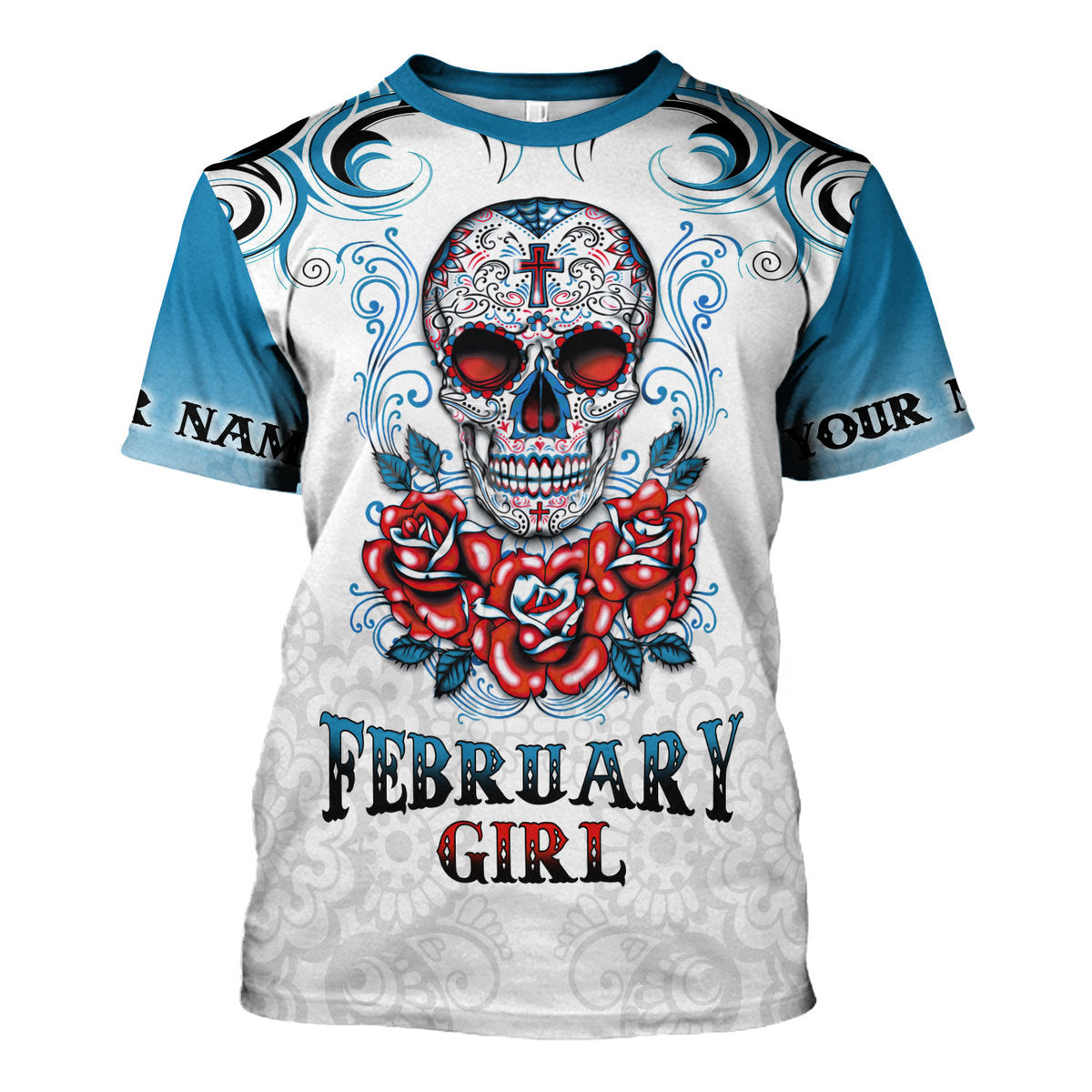 CustomsPig Personalized T-Shirt February Girl All Over Printed