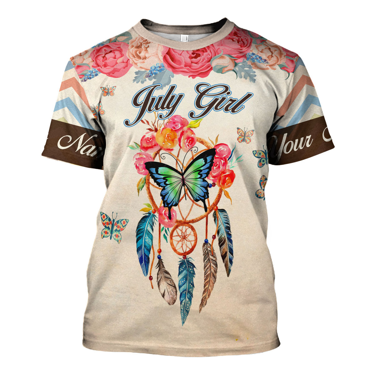 CustomsPig Personalized T-Shirt July Girl All Over Printed
