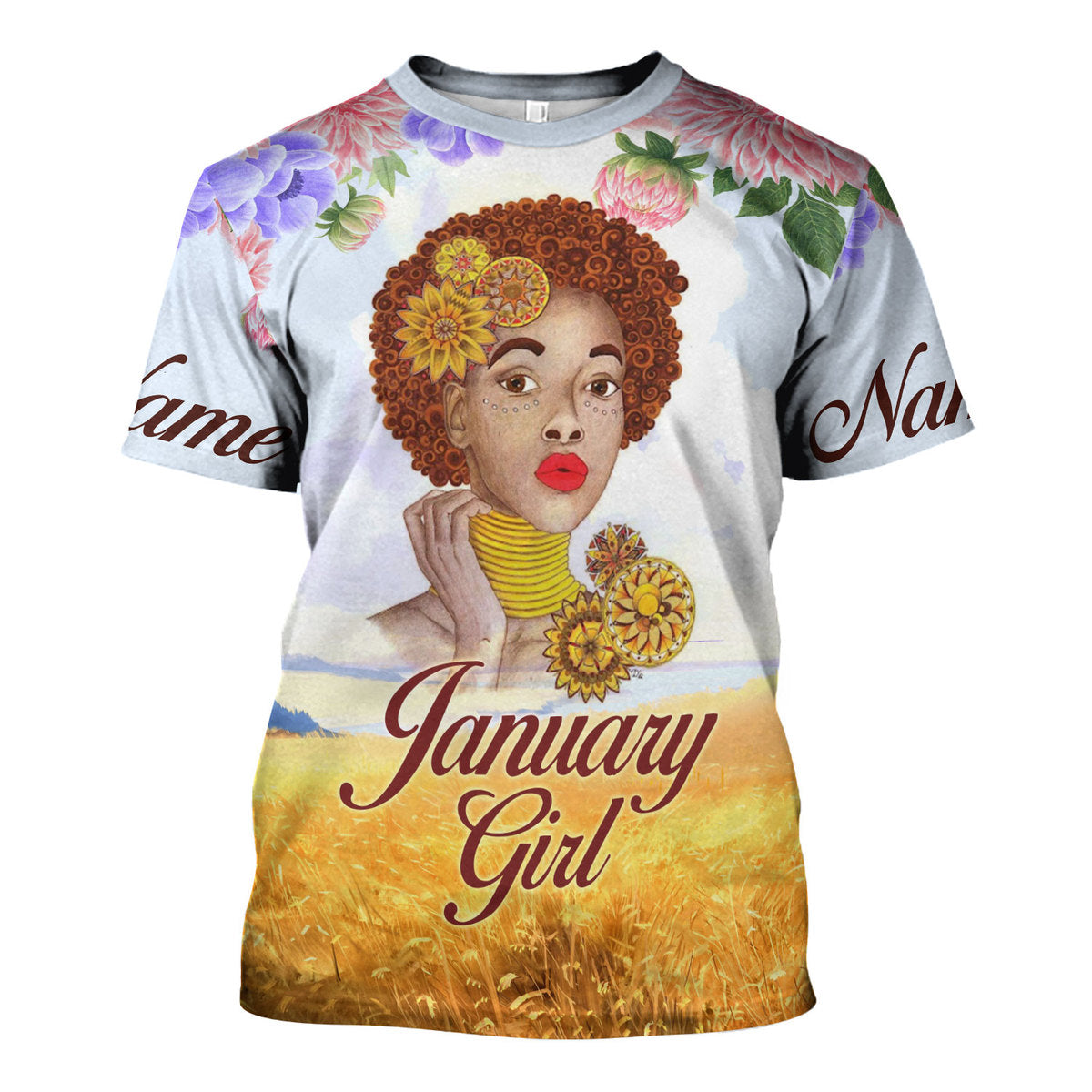CustomsPig Personalized Tops January Girl All Over Printed
