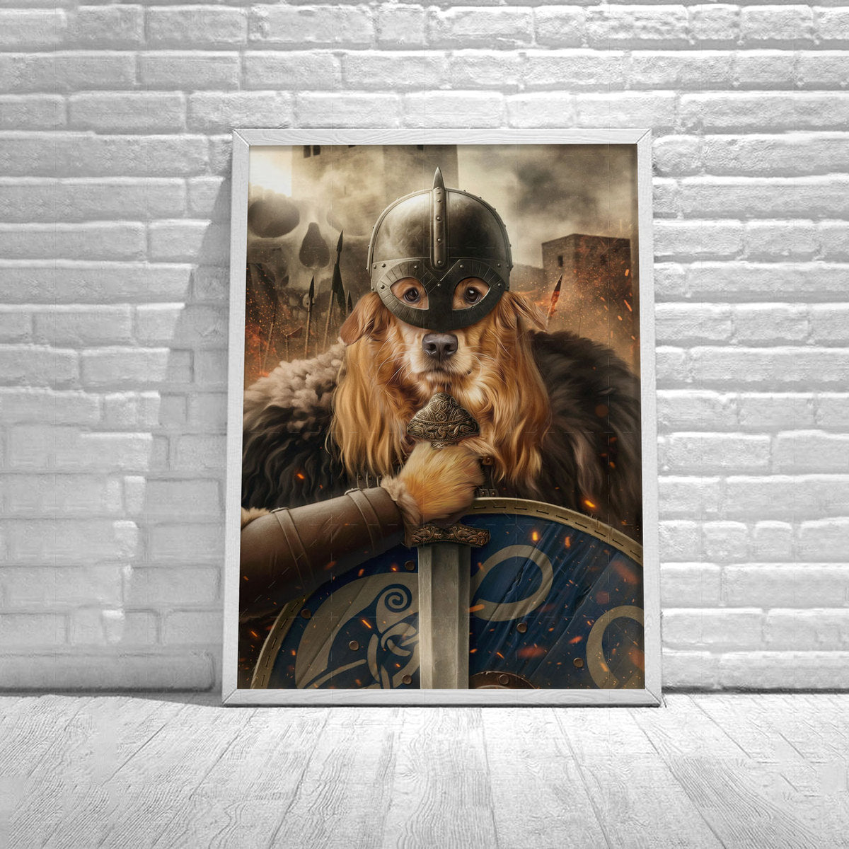 Personalised The Viking Knight Pet Poster