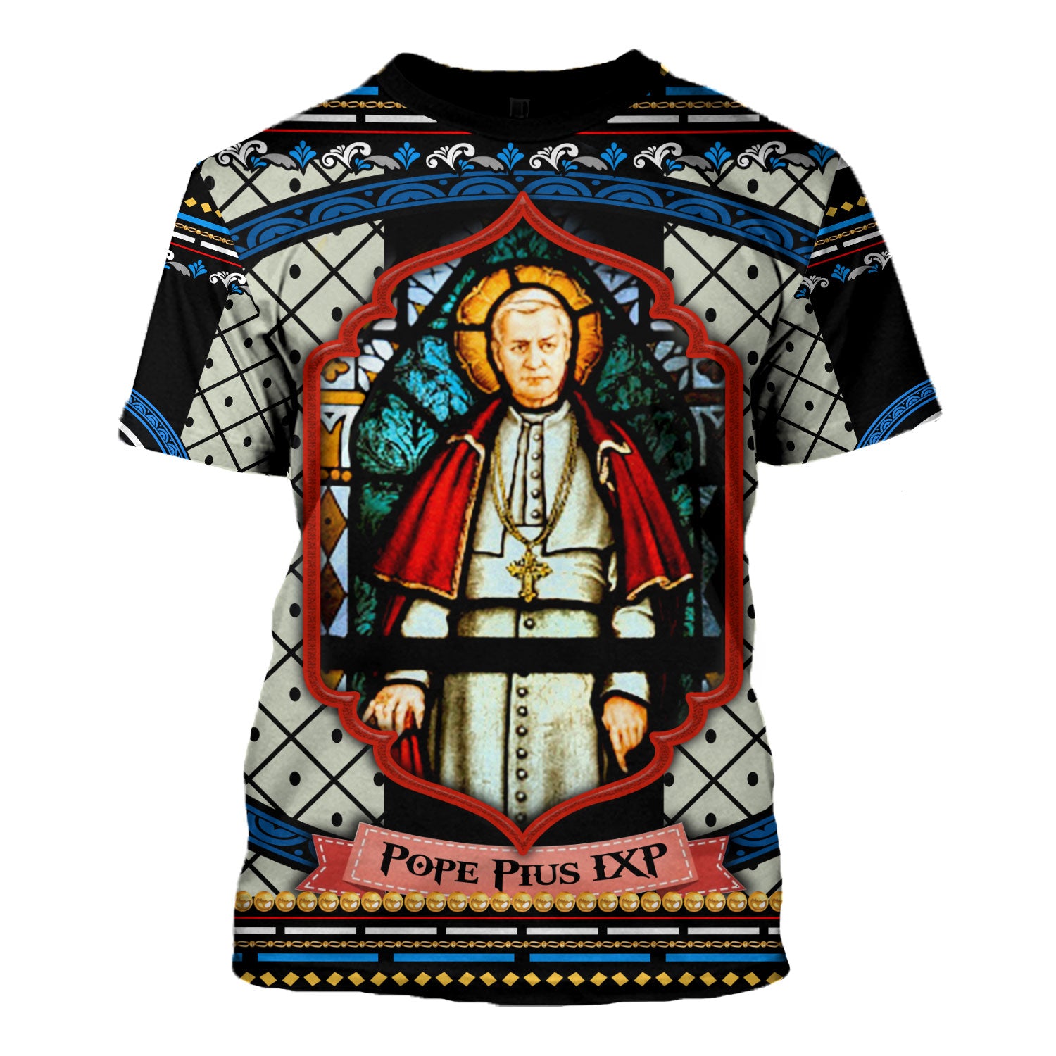 Tracksuit Tops Pullover Sweatshirt Pope Pius X Stained Glass 3D Apparel