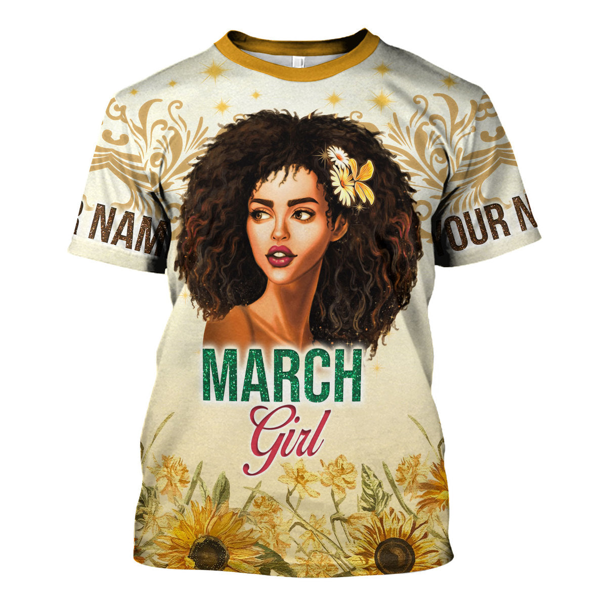 CustomsPig Personalized T-Shirt March Girl All Over Printed