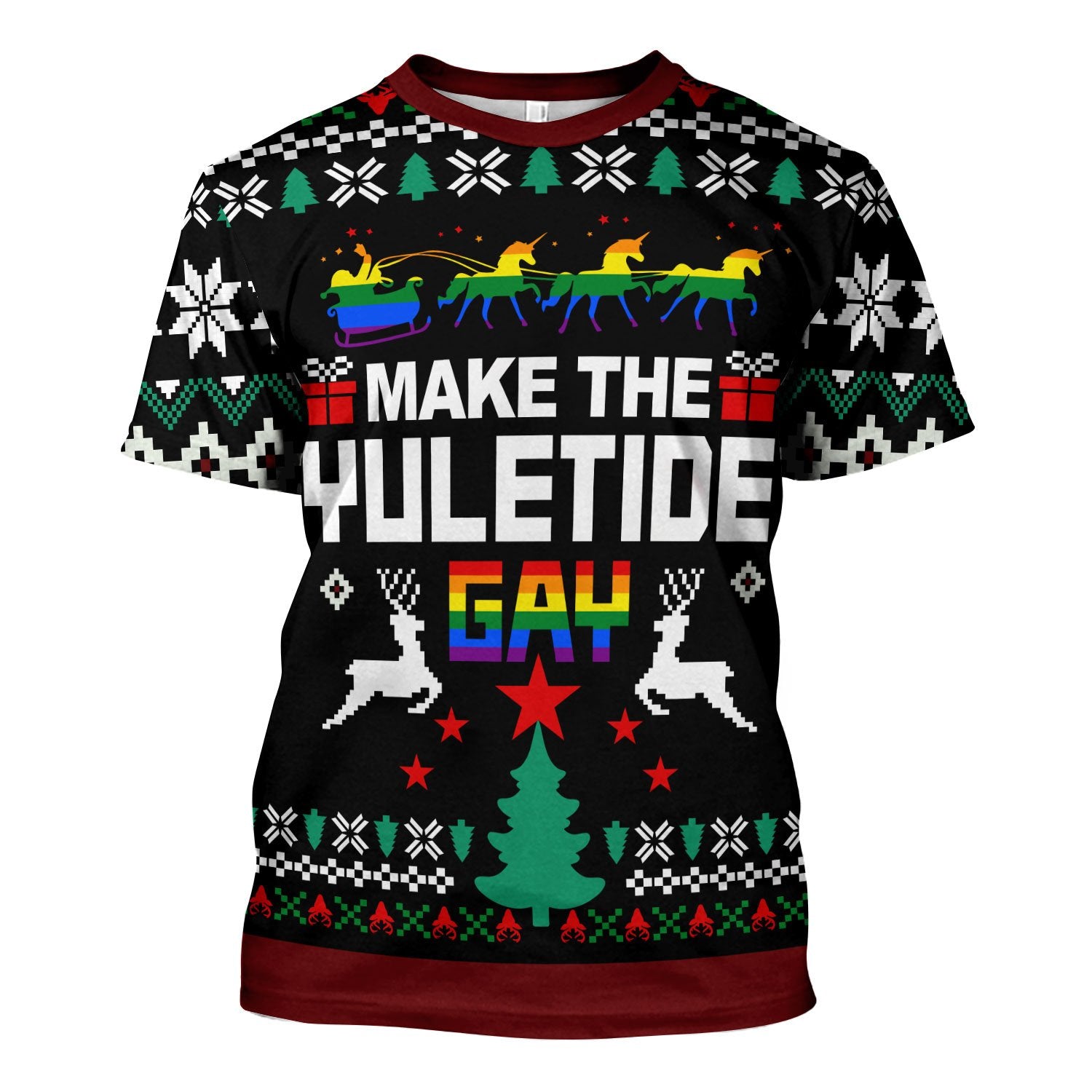 Customspig Tops Pullover Sweatshirt Make The Yuletide Gay Pride 3D Apparel
