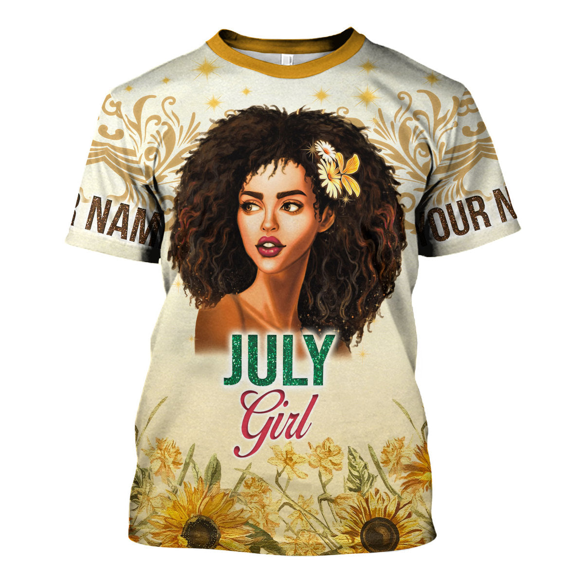 CustomsPig Personalized T-Shirt July Girl All Over Printed