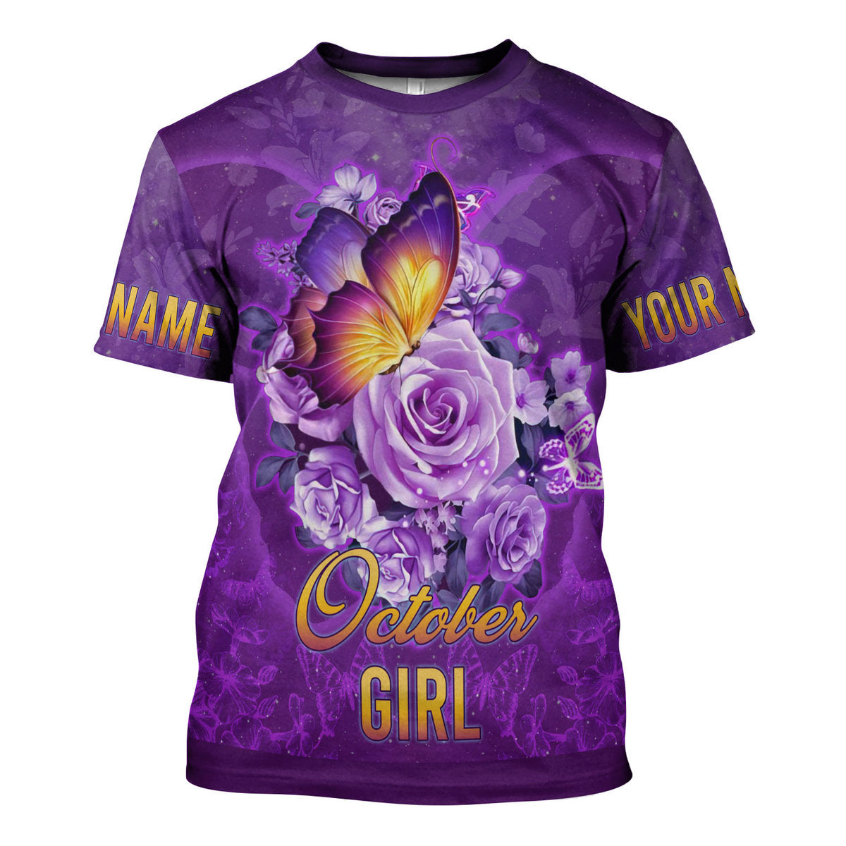 CustomsPig Personalized T-shirt October Girl All Over Printed