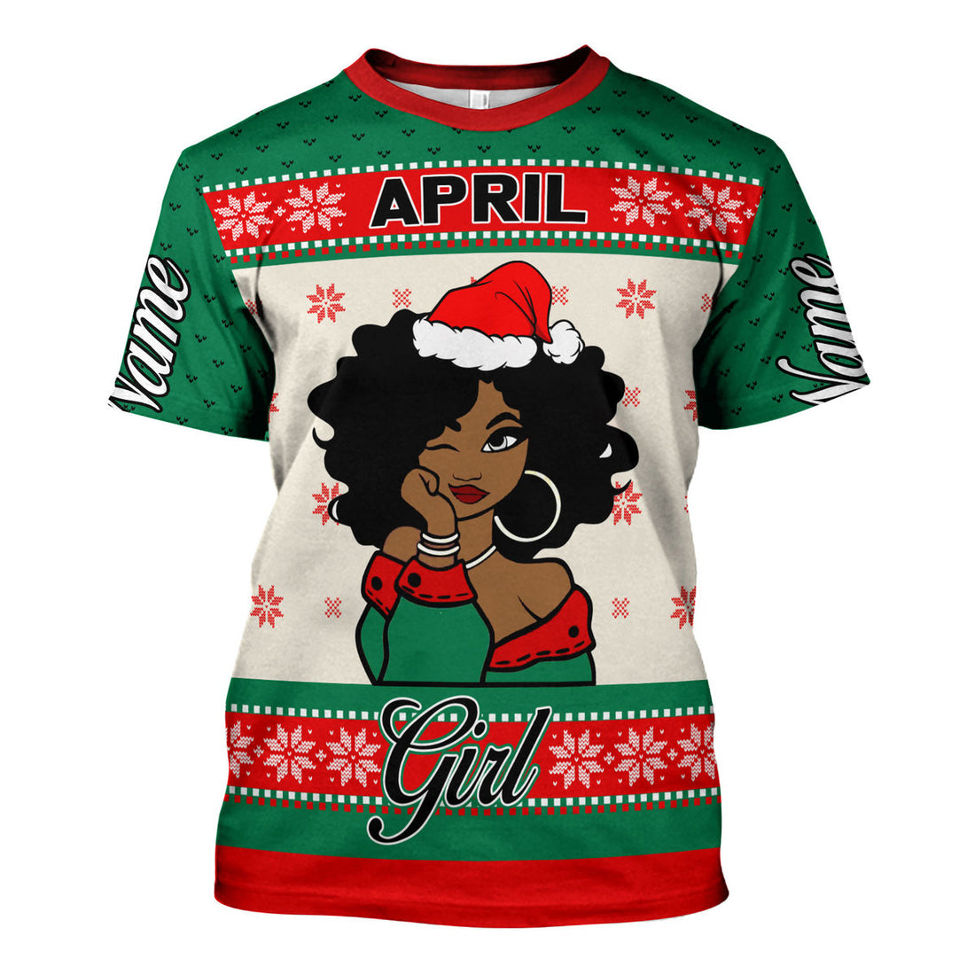 CustomsPig Personalized T-Shirt April Girl All Over Printed