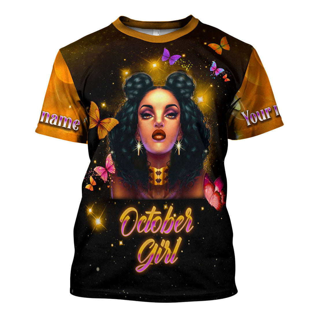 CustomsPig Personalized T-shirt I Am An October Girl I Can Do All Things All Over Printed