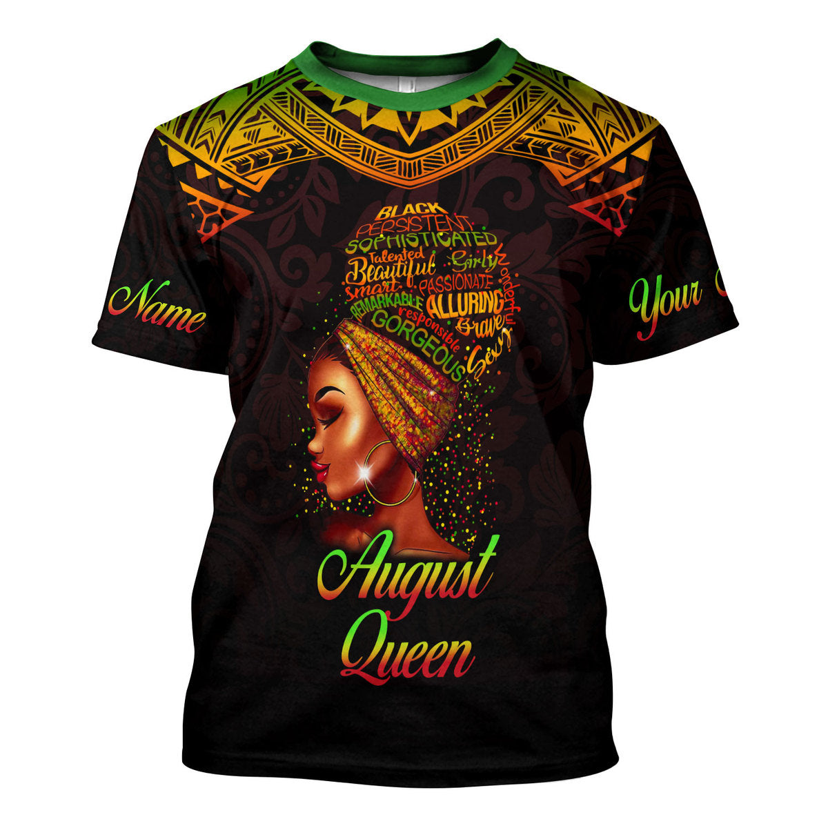 CustomsPig Personalized T-Shirt August Queen All Over Printed