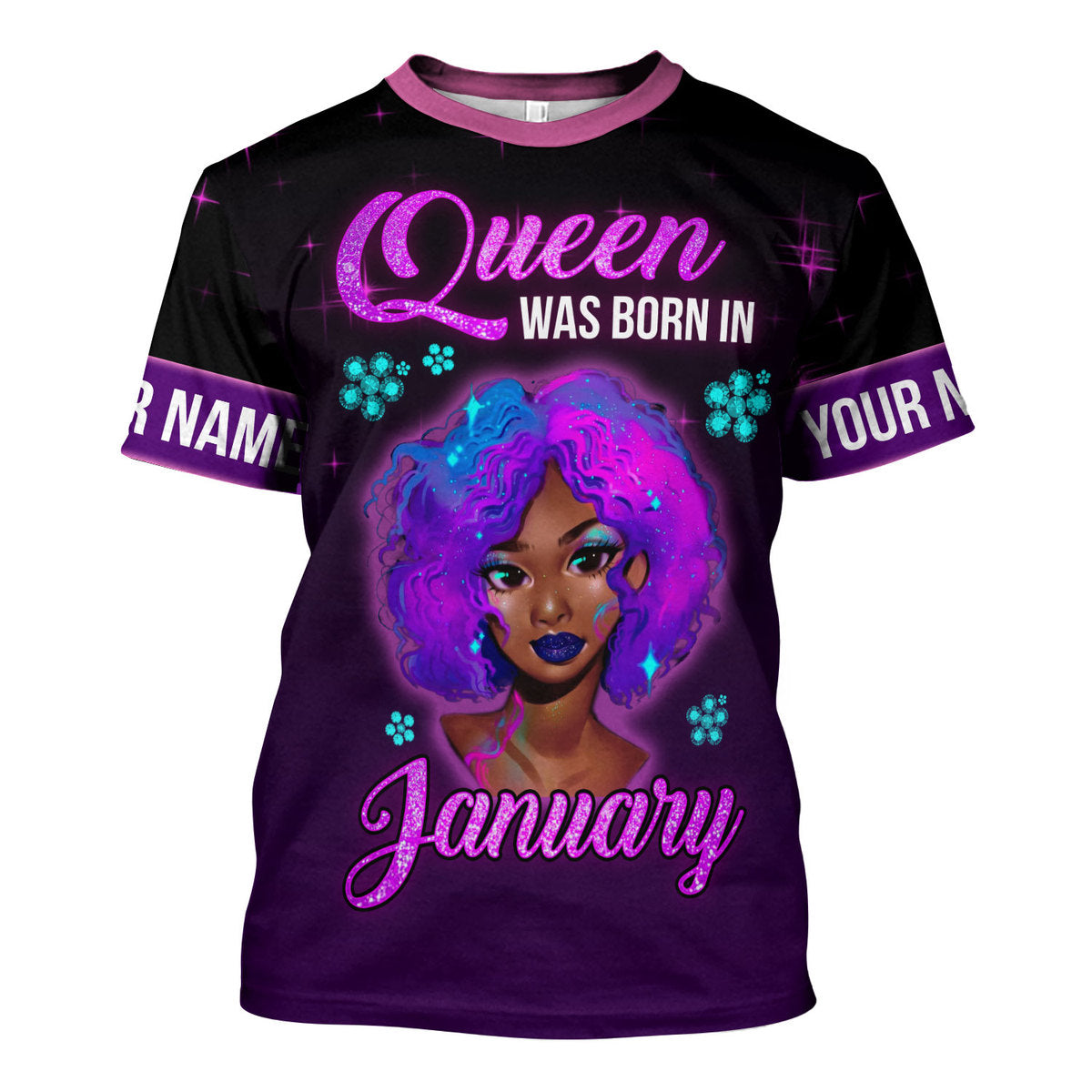 CustomsPig Personalized Tops Queen Was Born In January All Over Printed
