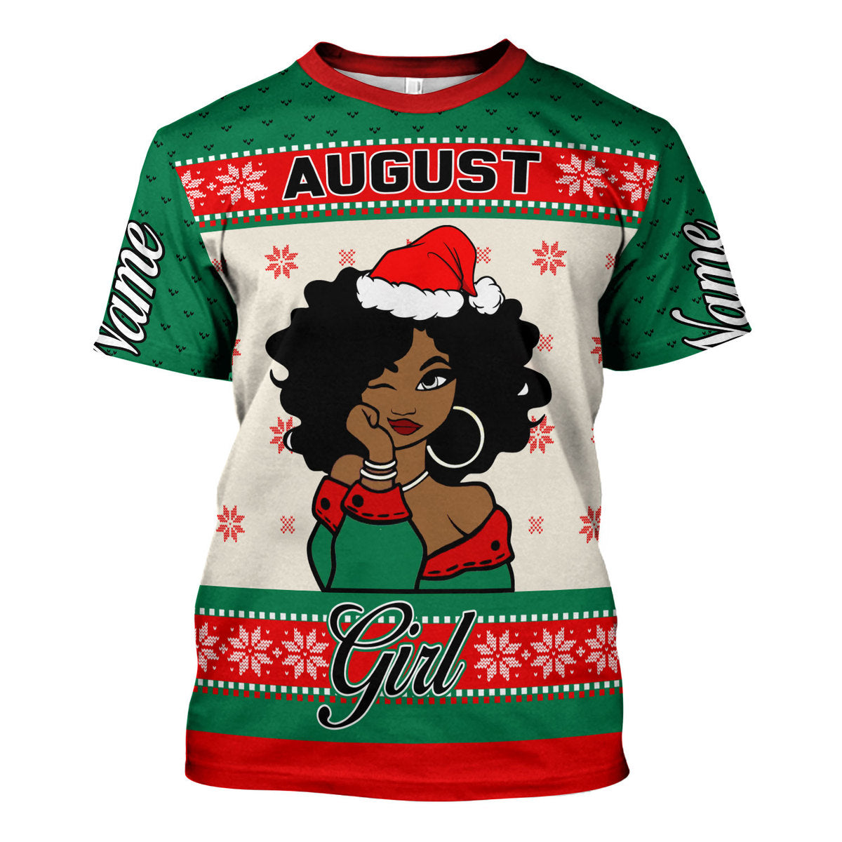 CustomsPig Personalized Tops August Girl All Over Printed