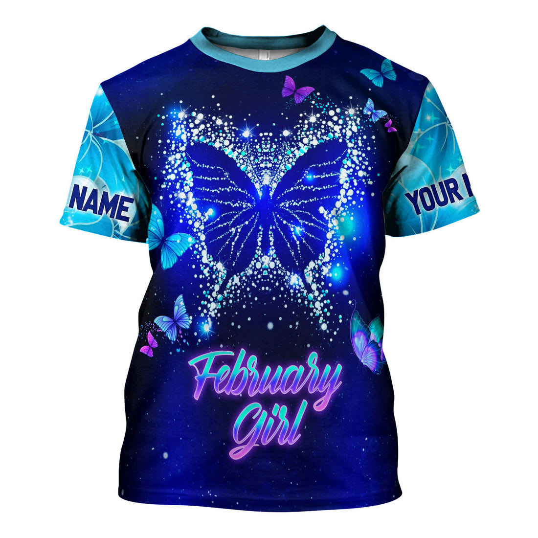 CustomsPig Personalized T-Shirt February Girl All Over Printed