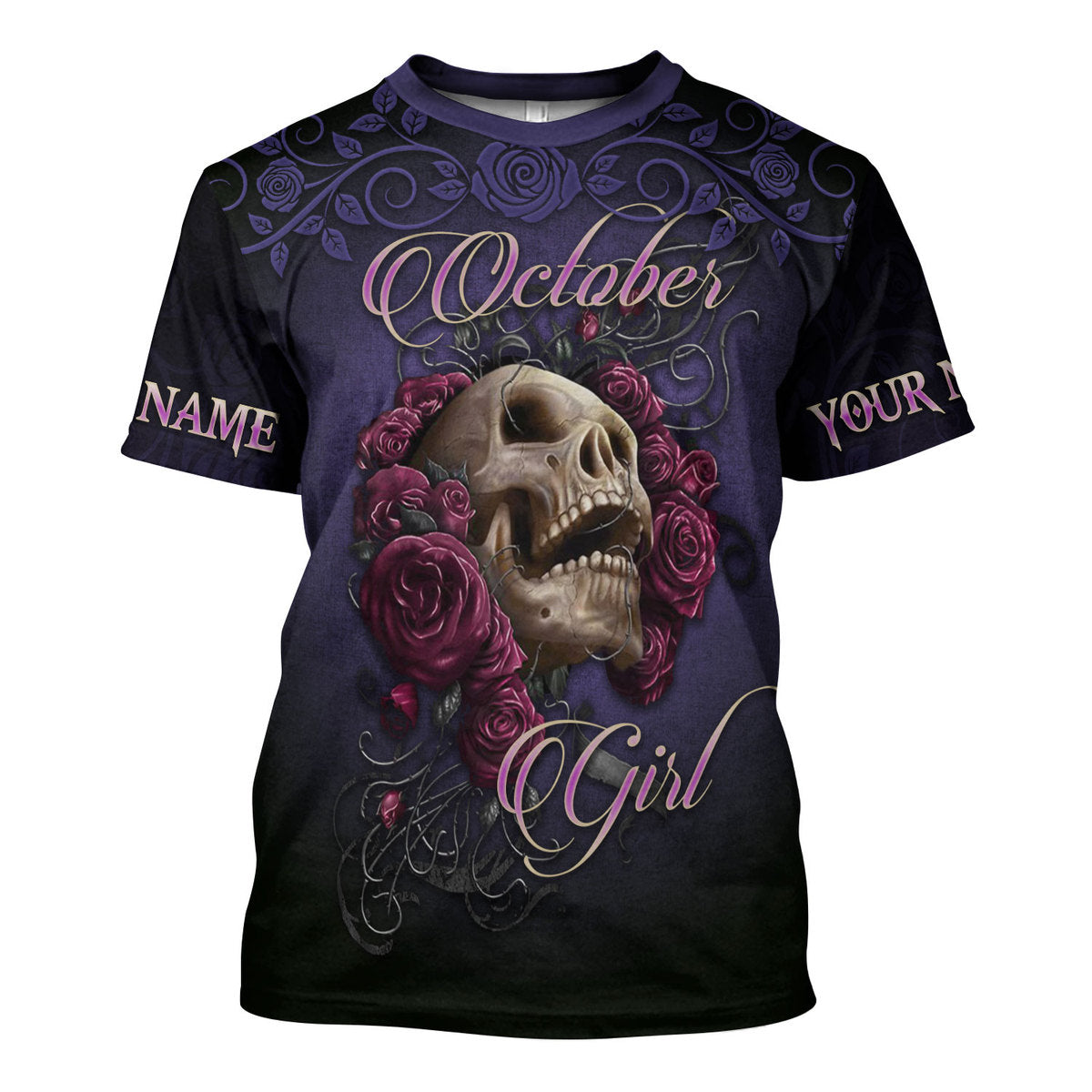 CustomsPig Personalized T-shirt I'm An October Girl All Over Printed