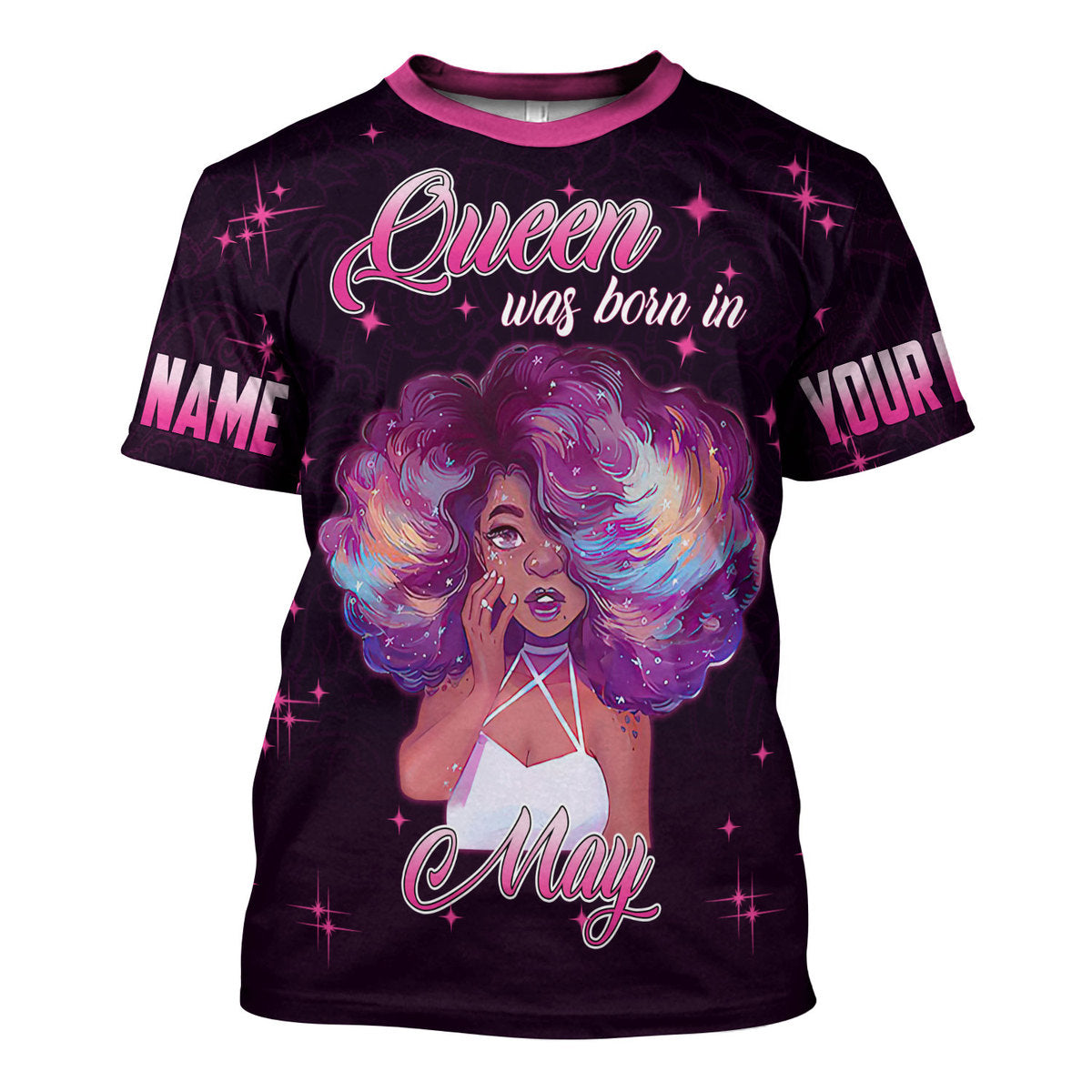 CustomsPig Personalized Tops May Girl She's Beautiful Bold All Over Printed