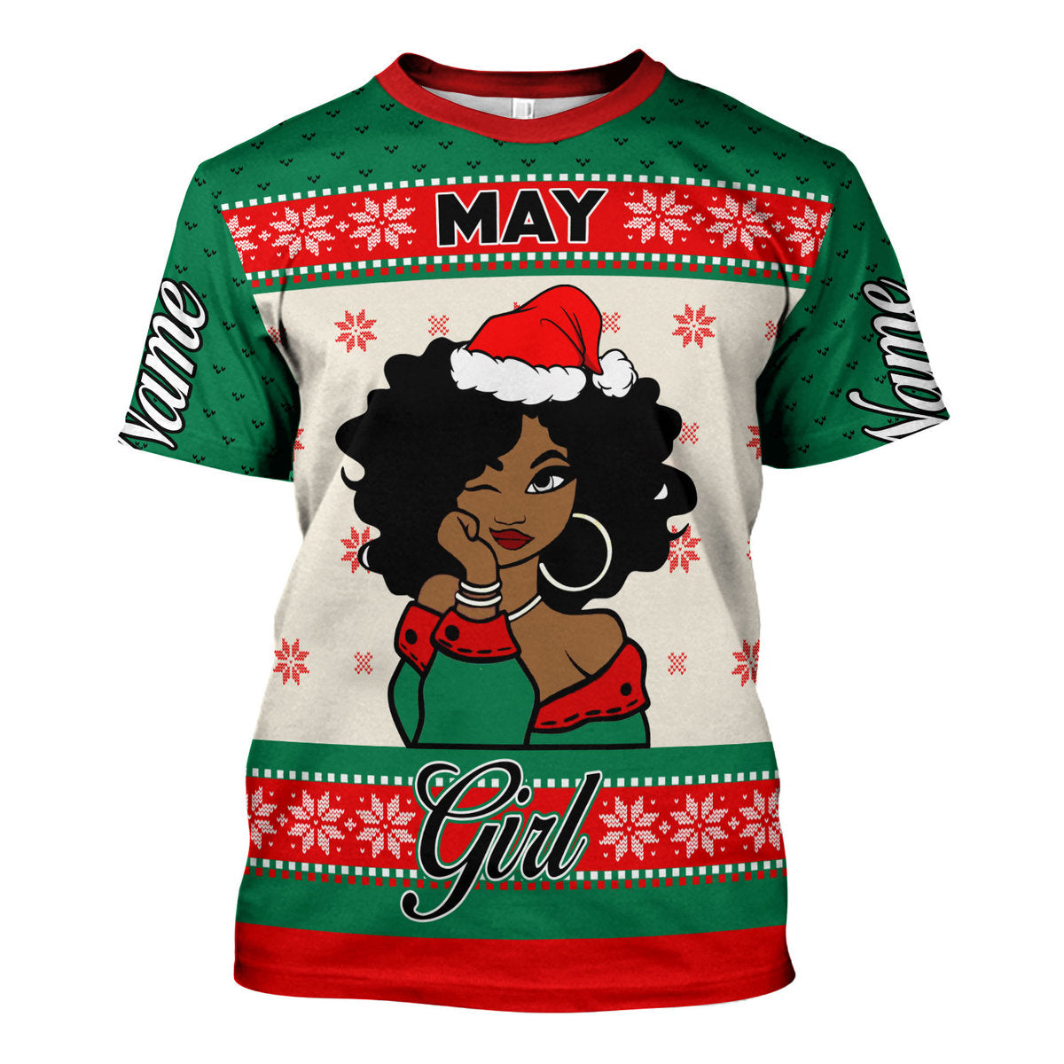 CustomsPig Personalized T-Shirt May Girl All Over Printed
