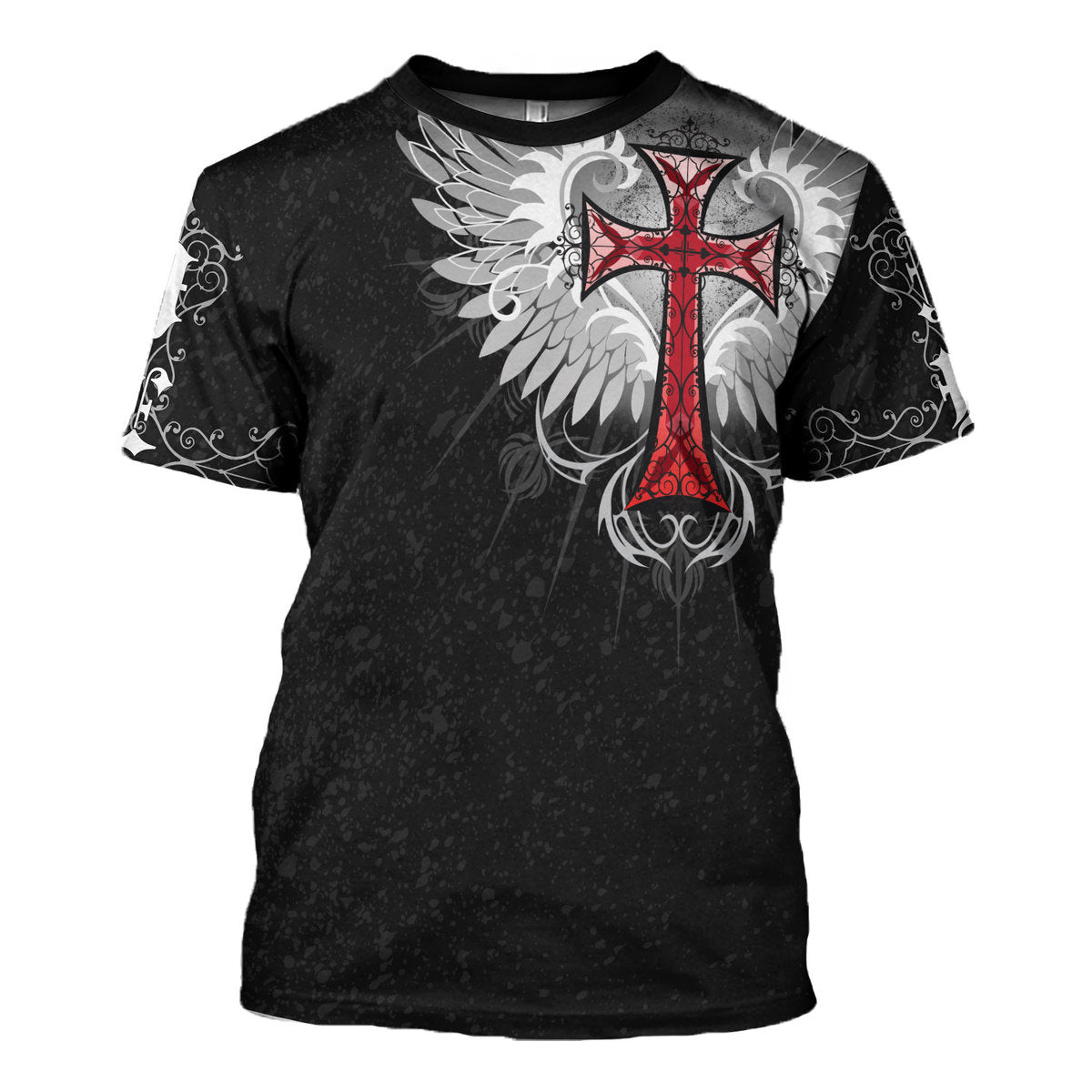 Customspig Tops Pullover Sweatshirt Sweatshirt Jesus Old English Red Cross 3D Apparel