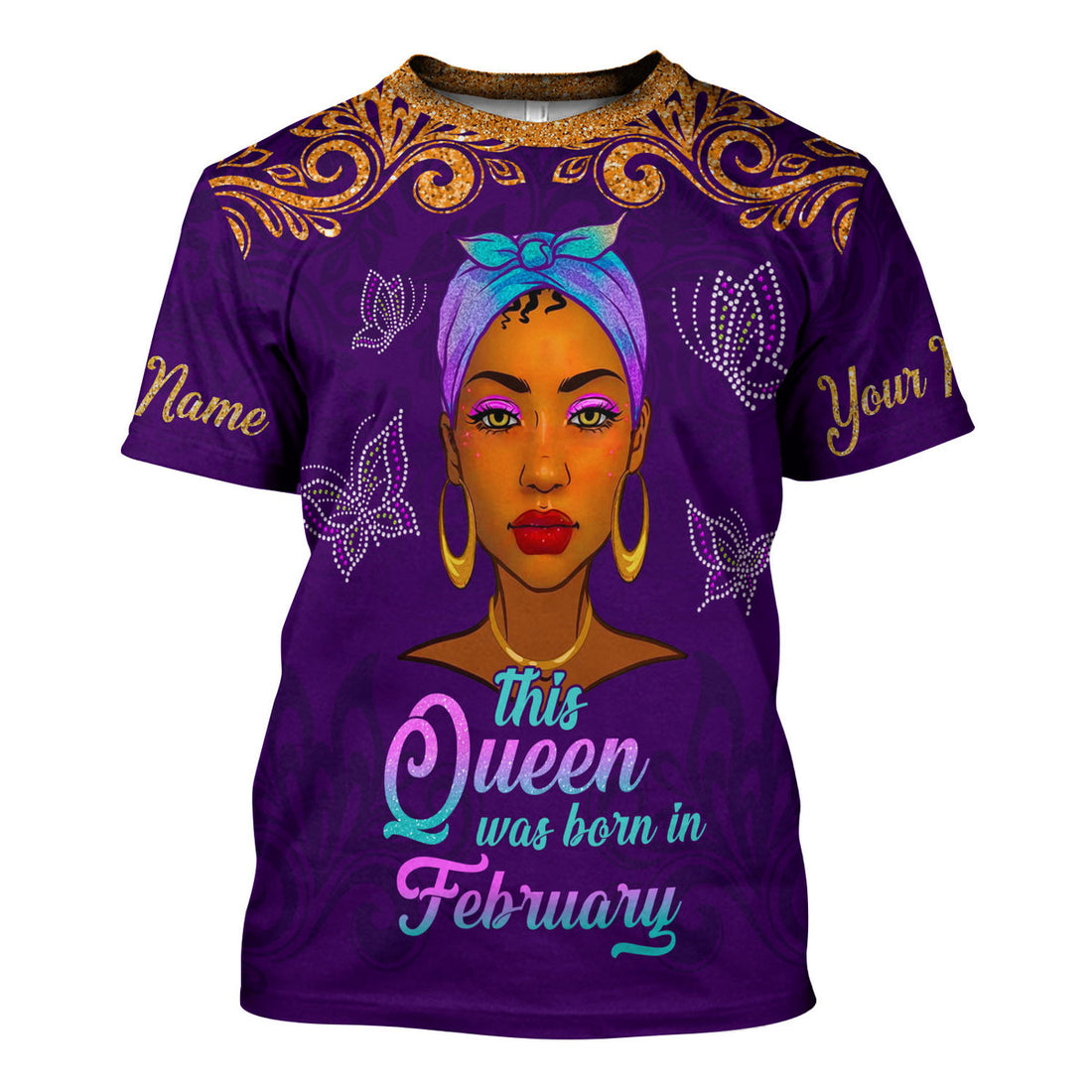 CustomsPig Personalized T-Shirt February Queen All Over Printed