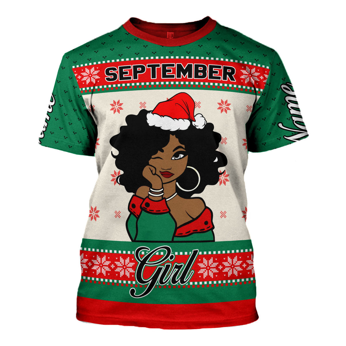CustomsPig Personalized T-shirt September Girl All Over Printed
