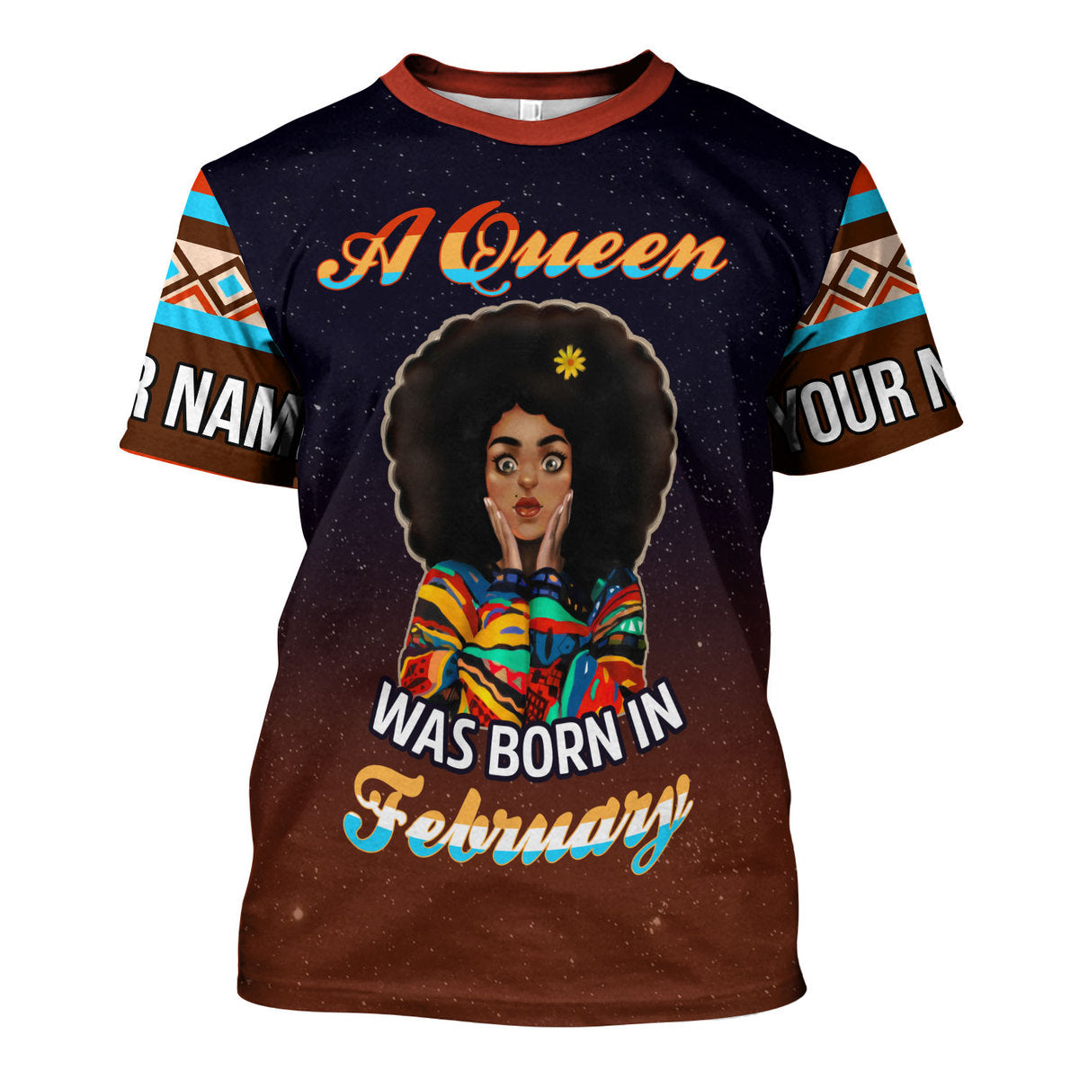 CustomsPig Personalized Tops February Girl All Over Printed