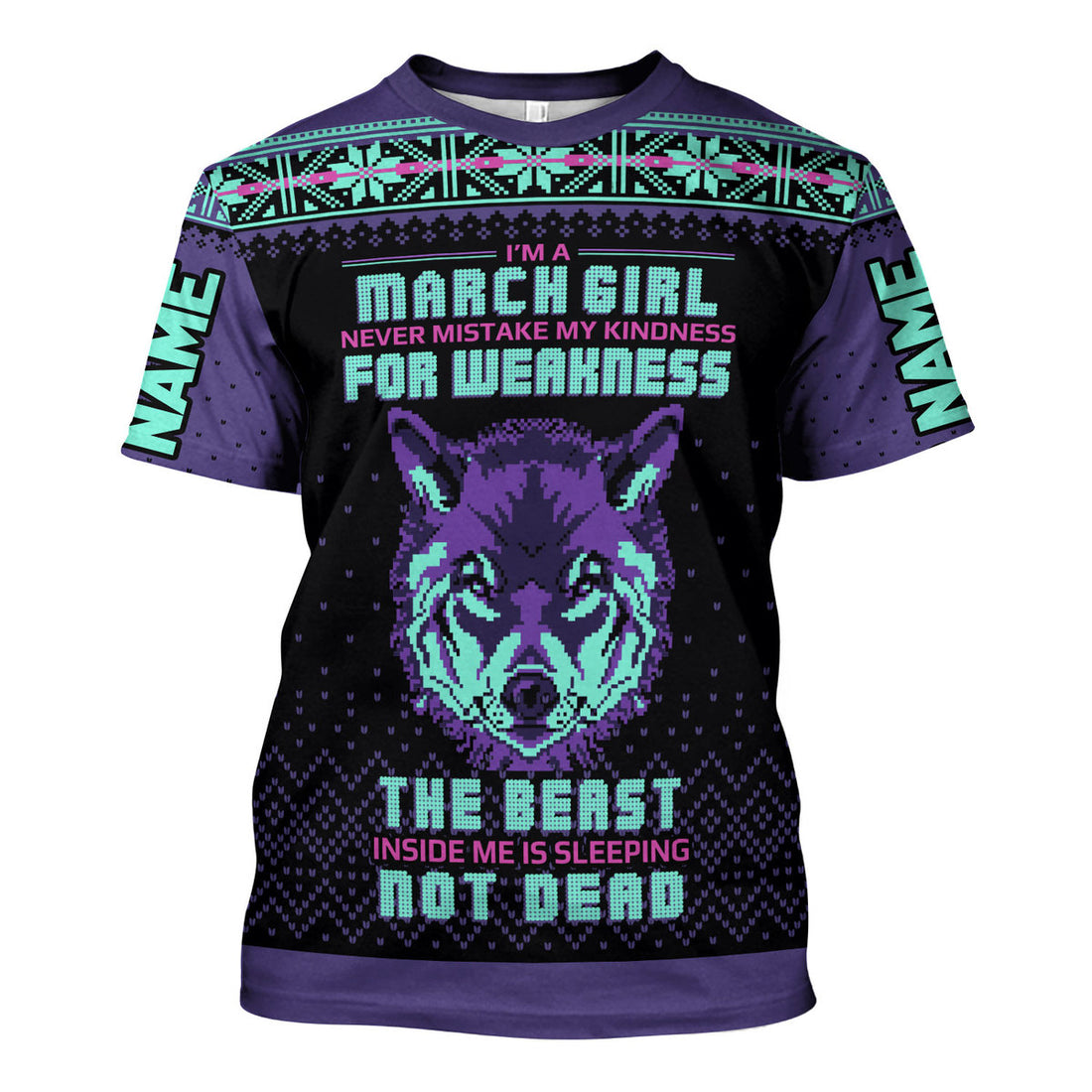 CustomsPig Personalized T-Shirt March Girl All Over Printed