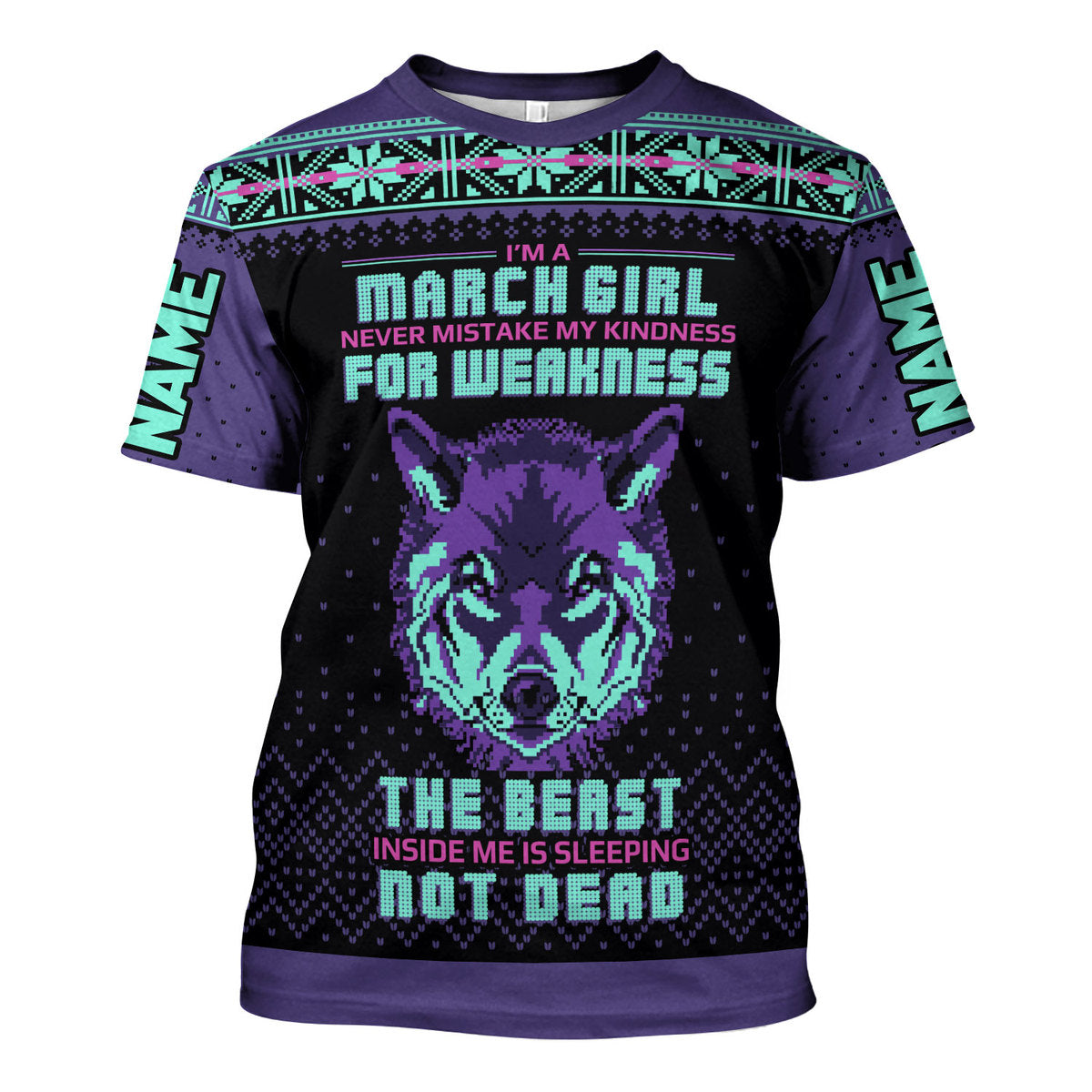 CustomsPig Personalized T-Shirt March Girl All Over Printed