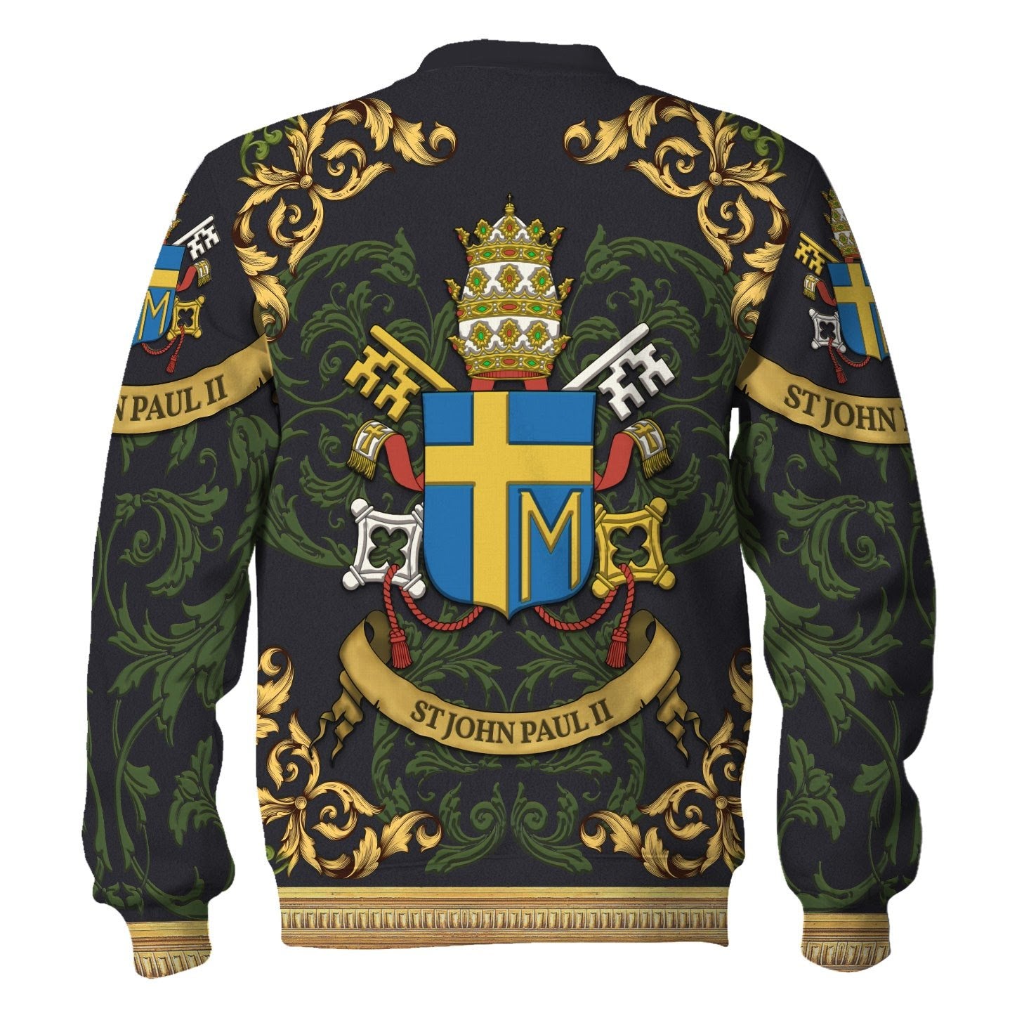 Customspig Tops Pullover Sweatshirt Pope John Paul II Coat Of Arms 3D Apparel