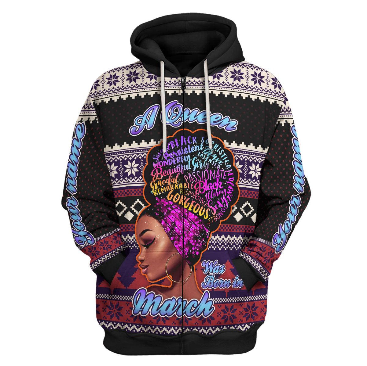 CustomsPig Personalized Hoodie March Girl All Over Printed