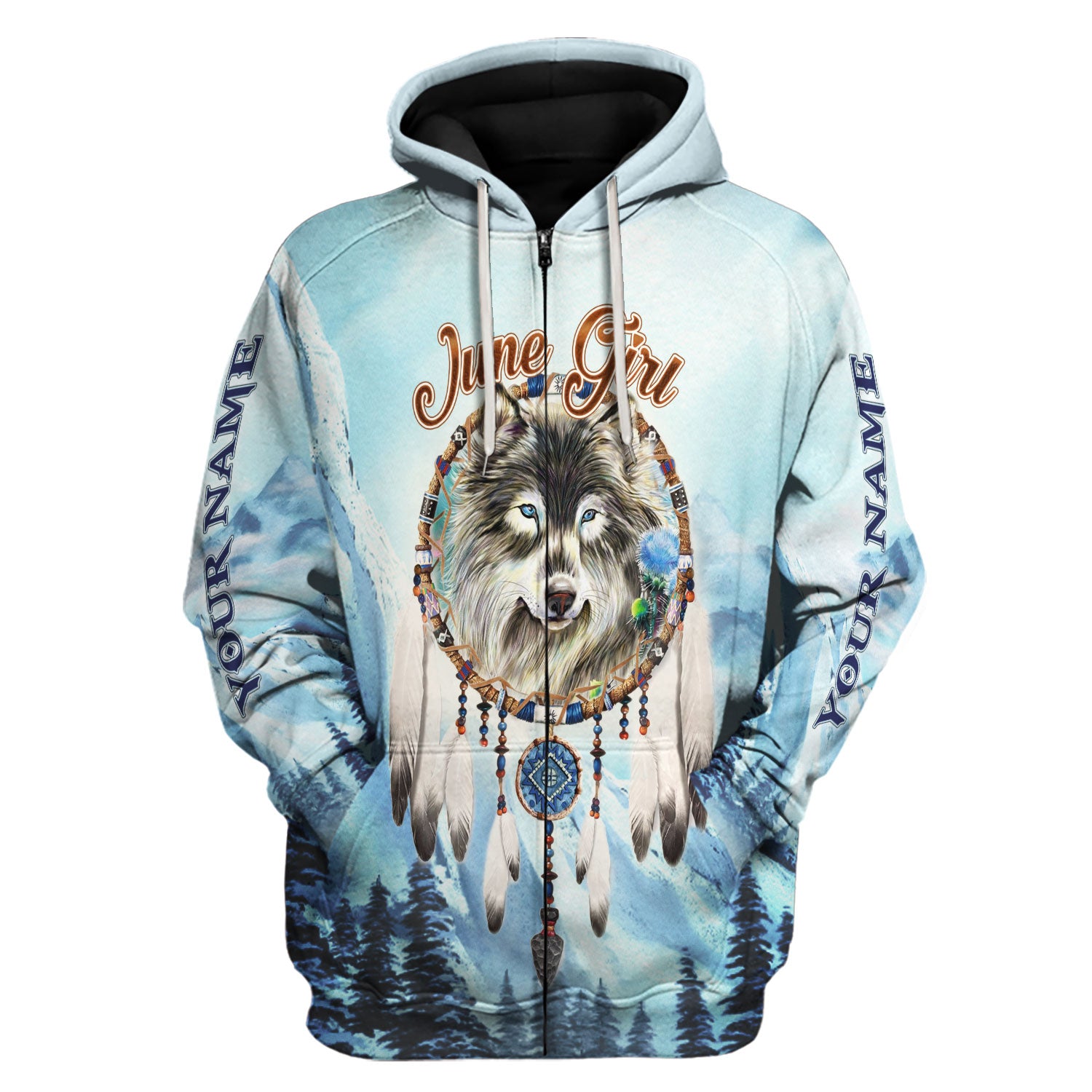 CustomsPig Personalized Hoodie I Am A June Girl All Over Printed