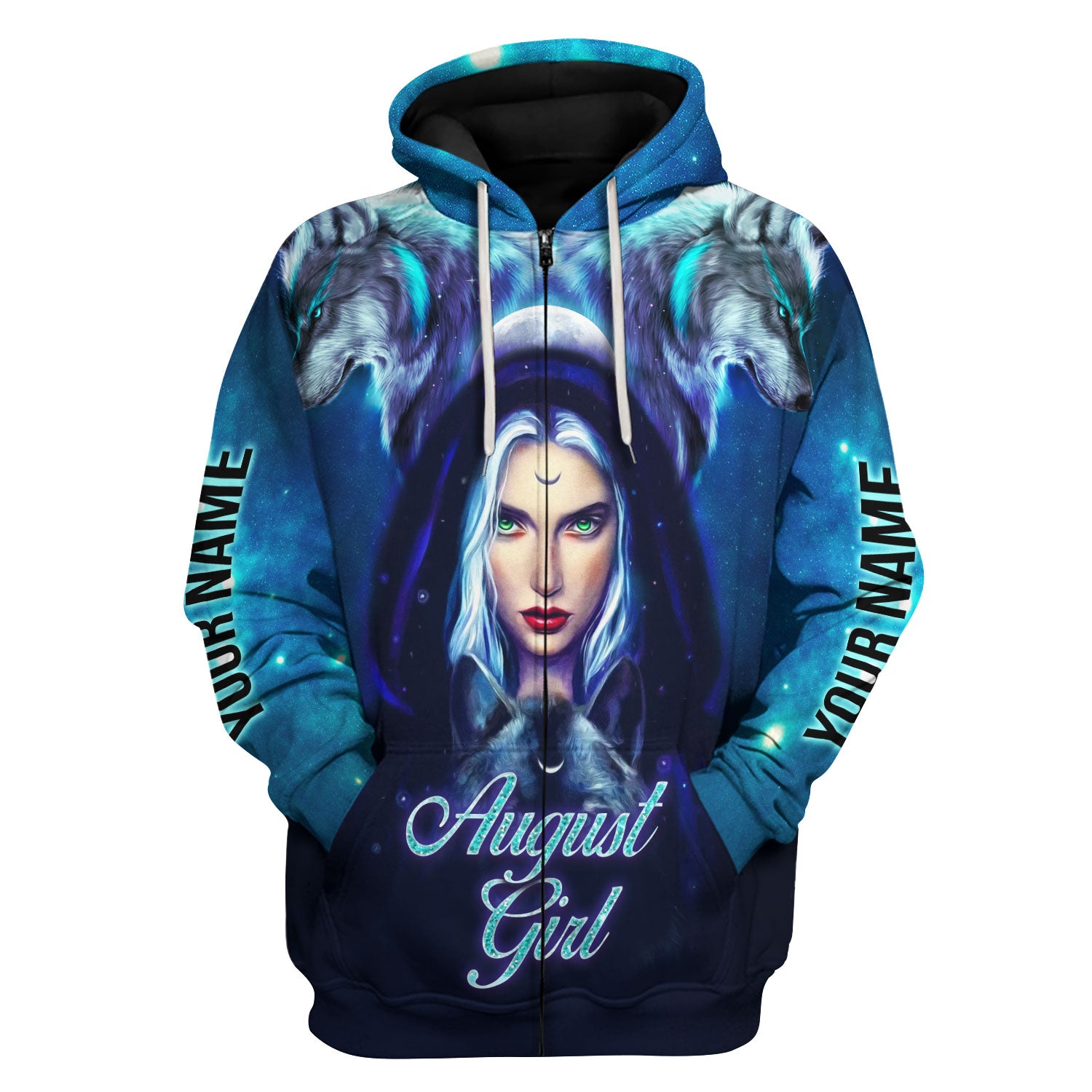 CustomsPig Personalized Hoodie August Girl I Don't Care All Over Printed
