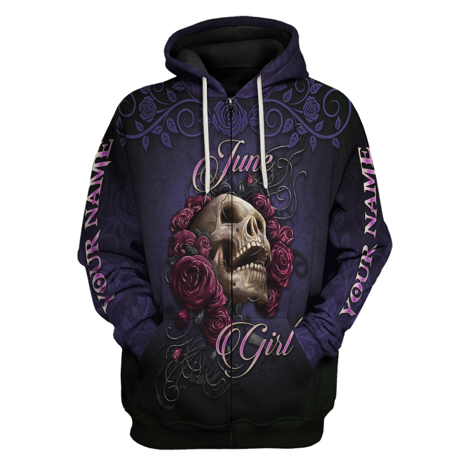 CustomsPig Personalized Hoodie I'm A June Girl All Over Printed