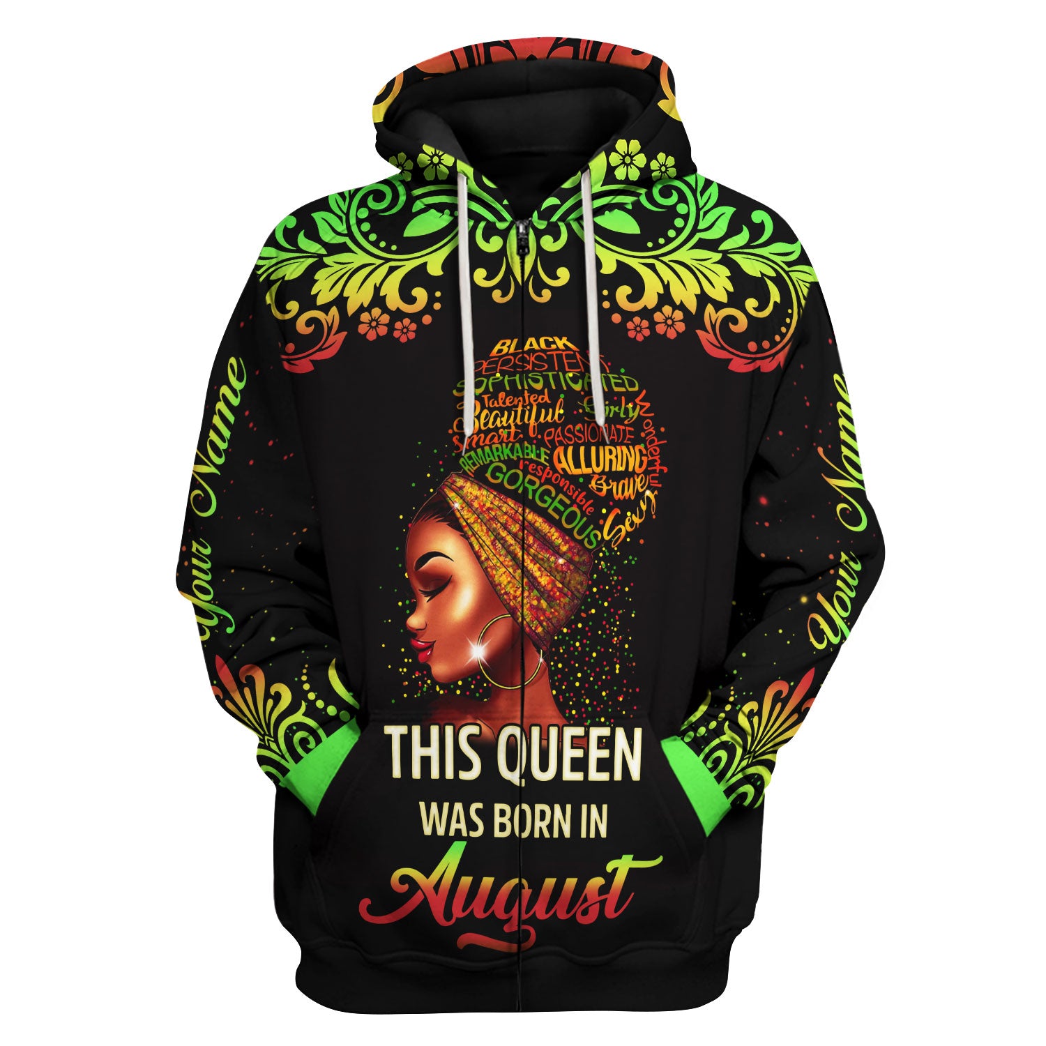 CustomsPig Personalized Hoodie August Girl I Am 100% Me All Over Printed