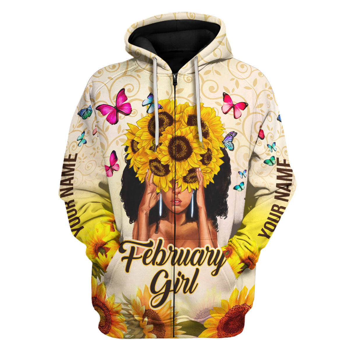 CustomsPig Personalized Tops February Girl All Over Printed