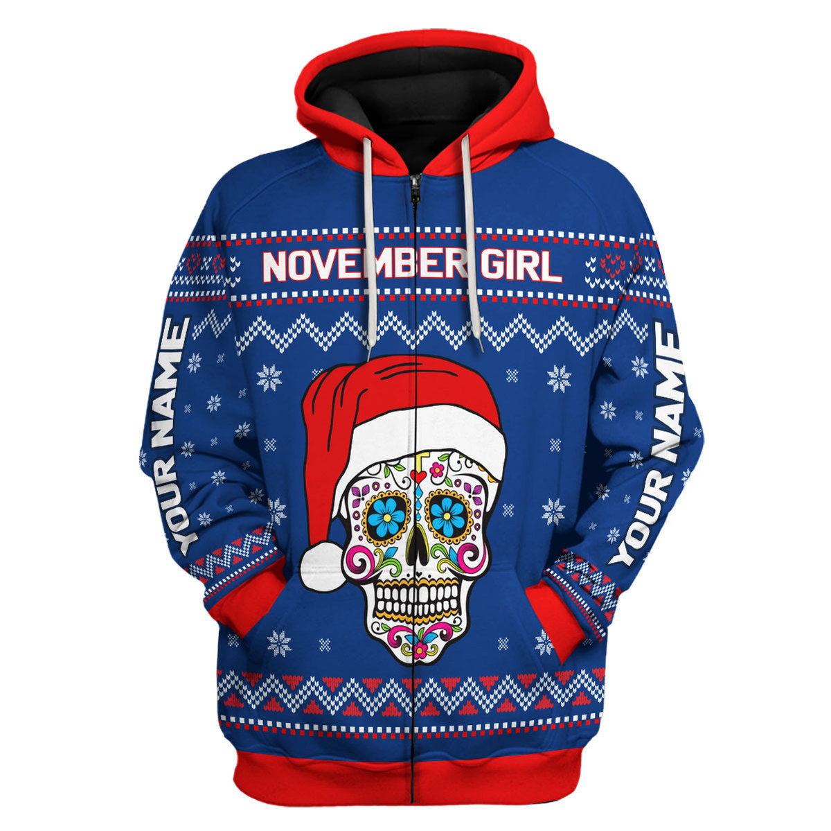 CustomsPig Personalized Hoodie November Girl I Am Who I Am All Over Printed