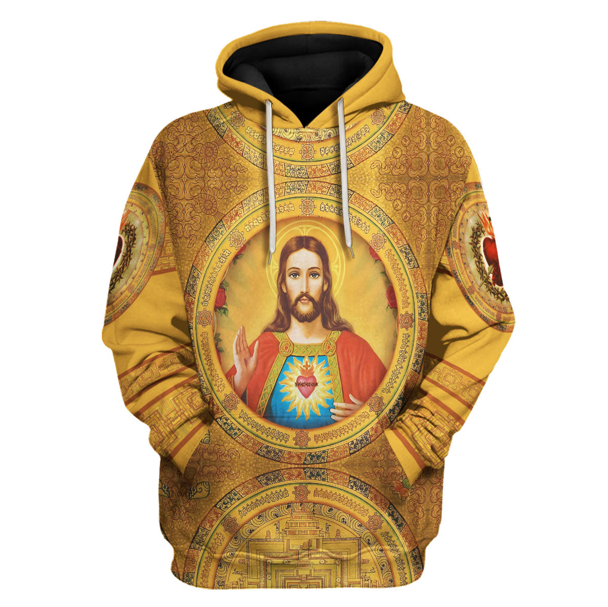 Customspig Tracksuit Tops Pullover Sweatshirt Christ Jesus, Gold 3D Apparel