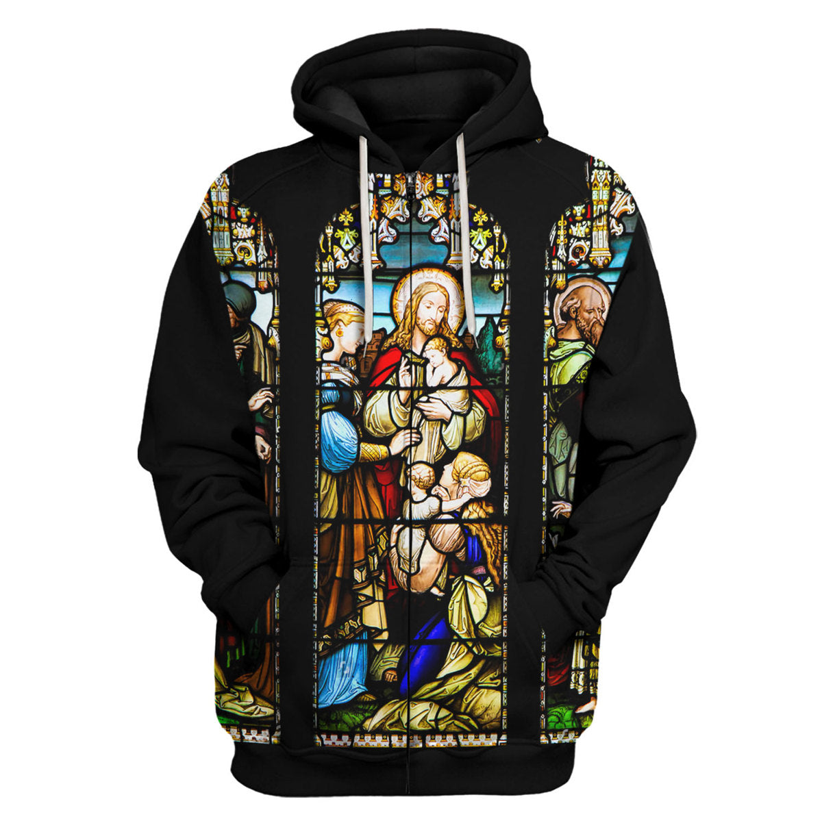 Tracksuit Tops Pullover Sweatshirt Jesus Is Lord Stained Glass 3D Apparel