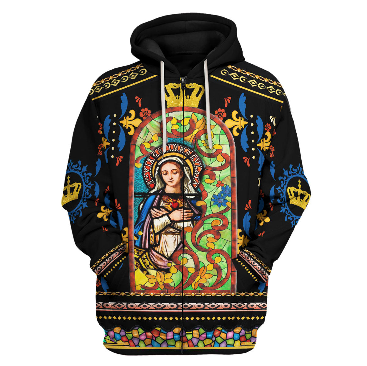 Tracksuit Tops Pullover Sweatshirt Mary Stained Glass 3D Apparel