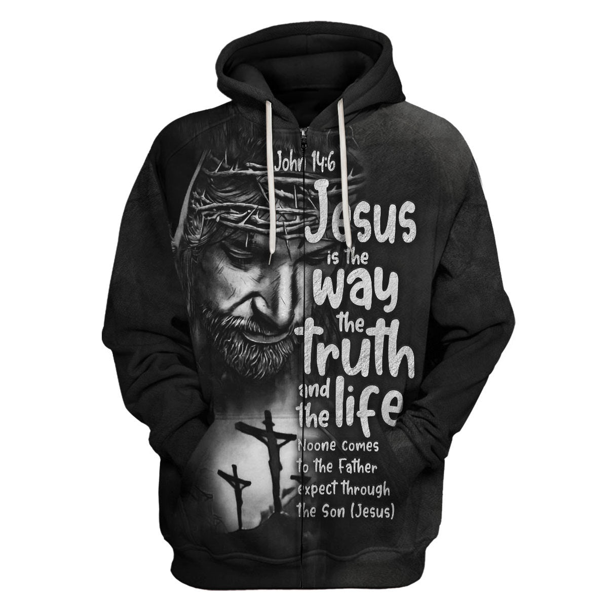 Customspig Tops Pullover Sweatshirt Sweatshirt Jesus Is The Way, The Truth, And The Life 3D Apparel