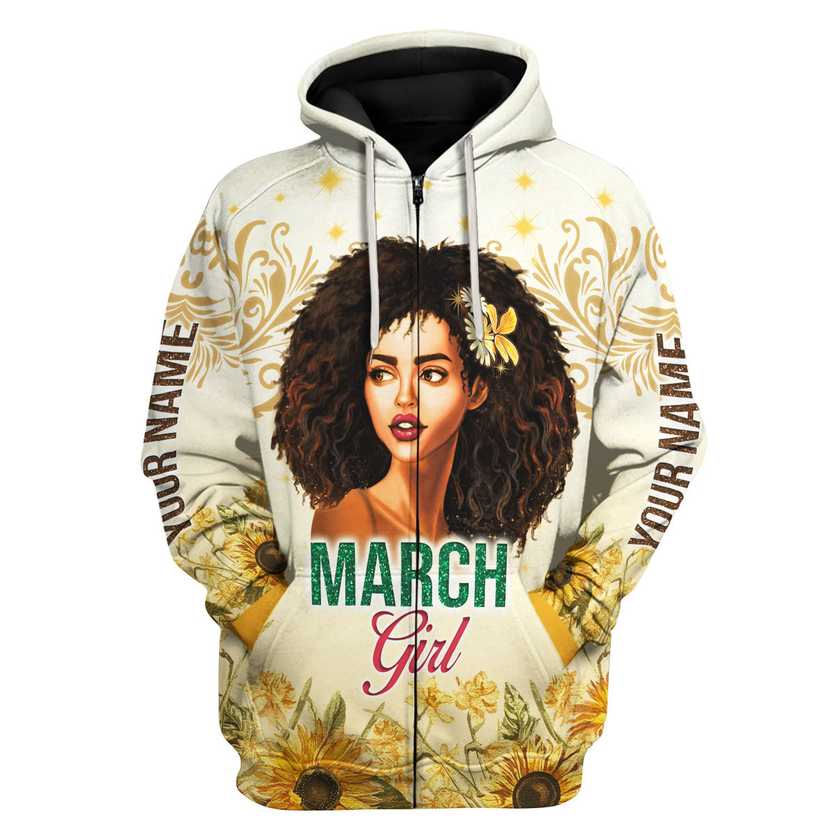 CustomsPig Personalized Hoodie March Girl All Over Printed