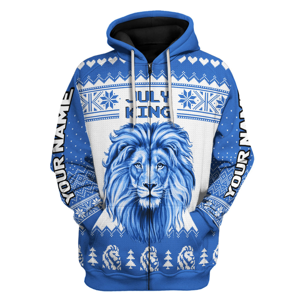 CustomsPig Personalized Zip Hoodie July Guy All Over Printed