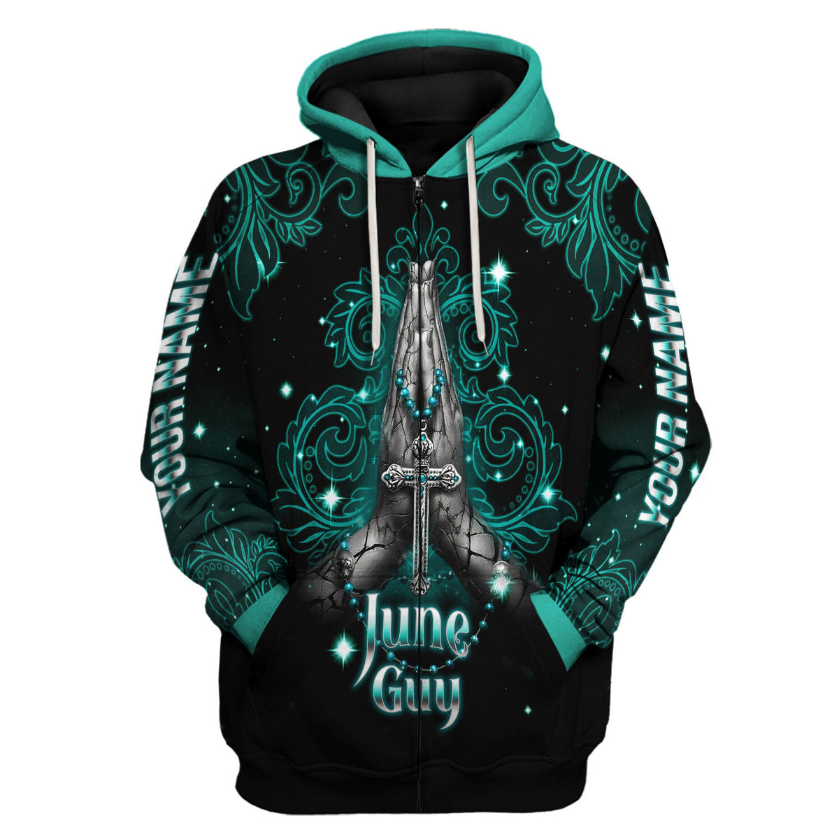 CustomsPig Personalized Hoodie June Guy I Can Do All Things All Over Printed