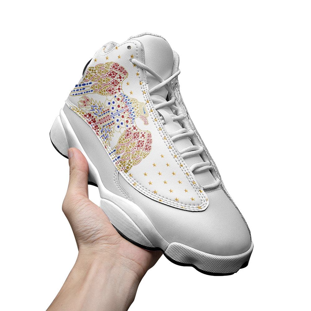 Customspig Elvis Aloha Unisex AJ13 Shoes White