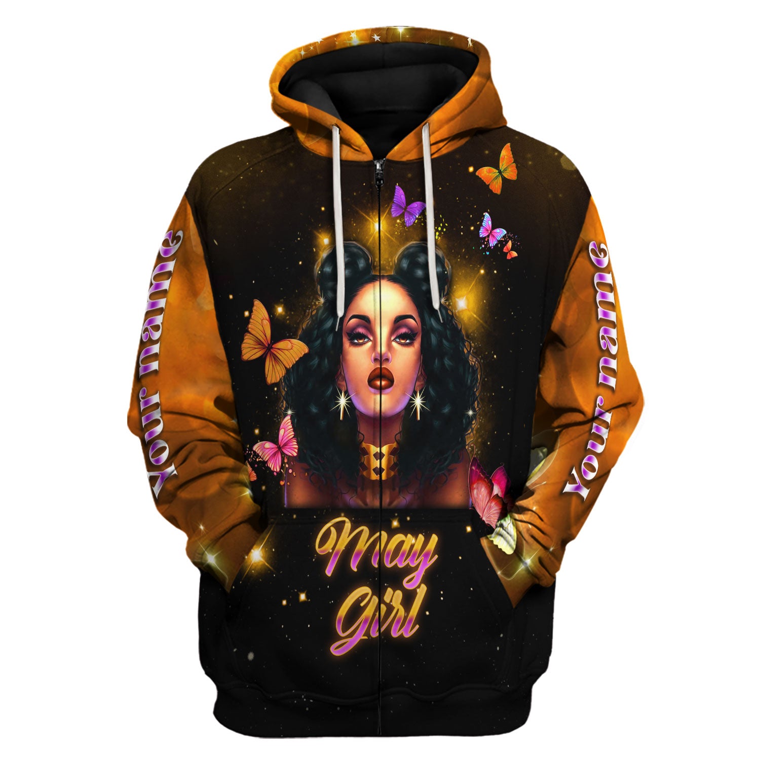 CustomsPig Personalized Hoodie I Am A May Girl I Can Do All Things All Over Printed
