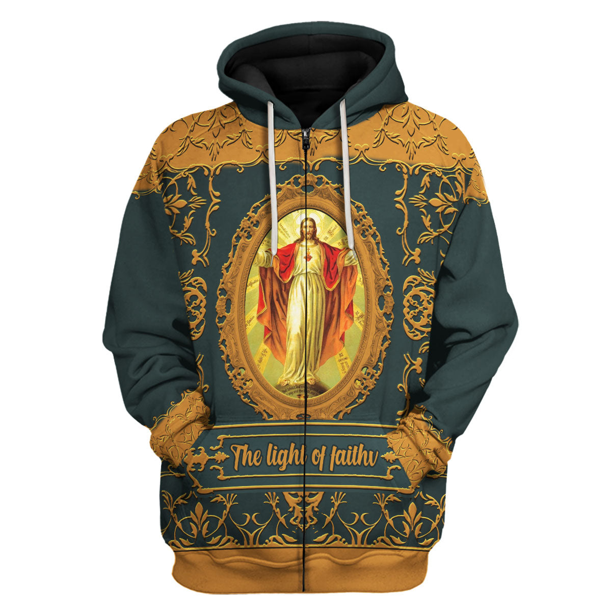 Customspig Tops Pullover Sweatshirt Christ Jesus The Light Of Faith 3D Apparel