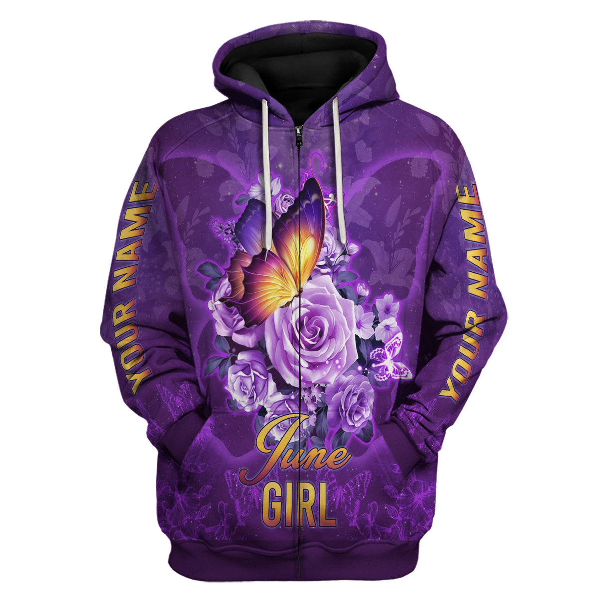 CustomsPig Personalized Hoodie June Girl All Over Printed