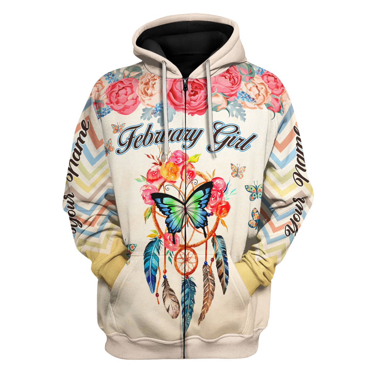 CustomsPig Personalized Tops February Girl All Over Printed