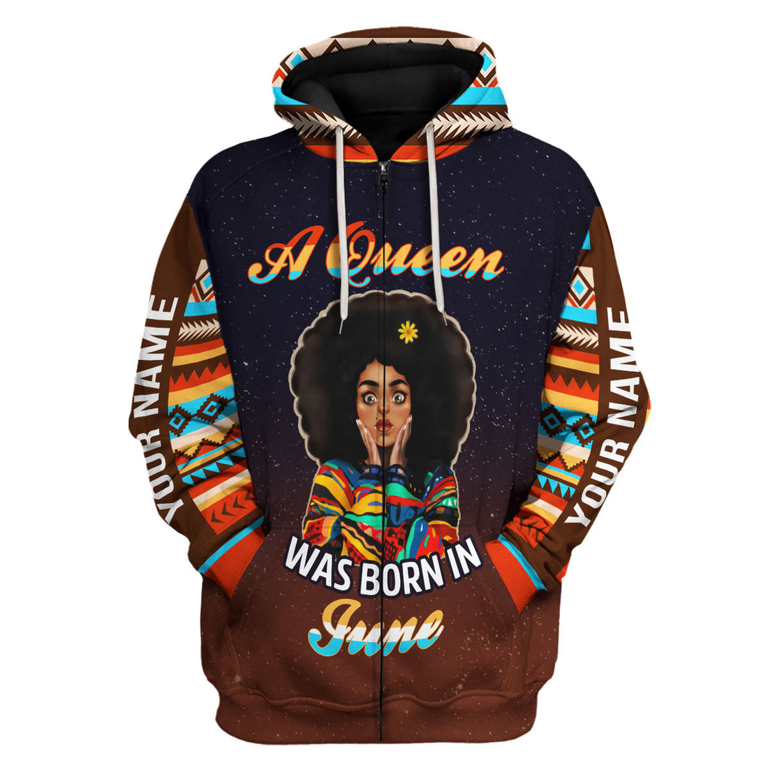 CustomsPig Personalized Zip Hoodie June Girl All Over Printed