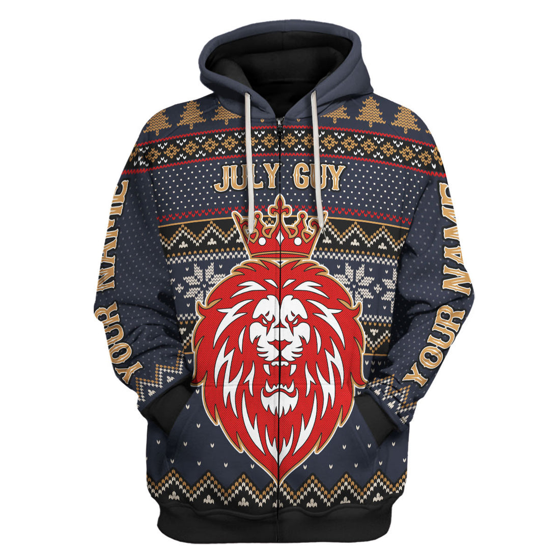 CustomsPig Personalized Zip Hoodie  July Guy All Over Printed
