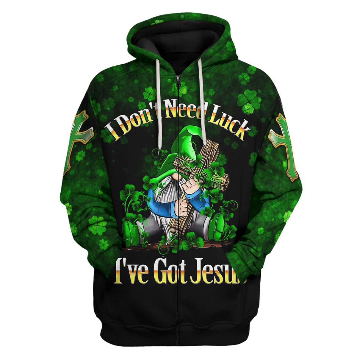 Customspig Tops Pullover Sweatshirt I Don't Need Luck I've Got Jesus